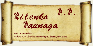 Milenko Maunaga vizit kartica